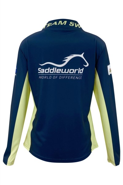 Design half chest zipper women's horse racing training suits Customized women's horse racing training suits Pony Club Equestrian Australia W224 back view